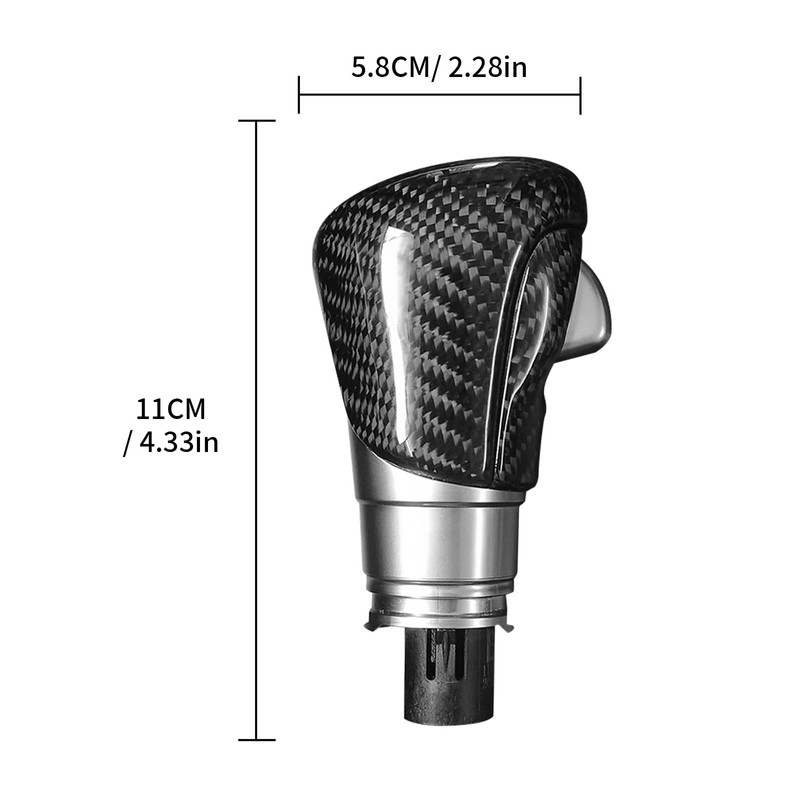 BLAKAYA Compatible with Carbon Fiber Gear Shift Knob Head Cover