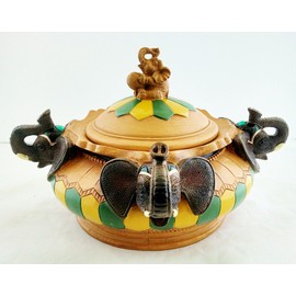 Sopera de Orisha Orunla Orula Seven African Powers Santeria Yoruba Elephants