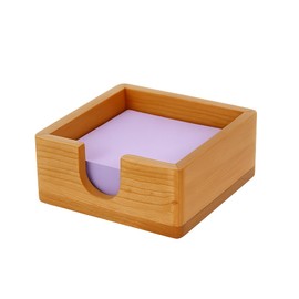 MultiBey Cherry Wood Sticky Note Holder, Self -Sticky Note Pad Holder, Thicked Wooden Post it Note Dispenser Memo Pad Holder, Desktop Accessories Organizer for Office School Home