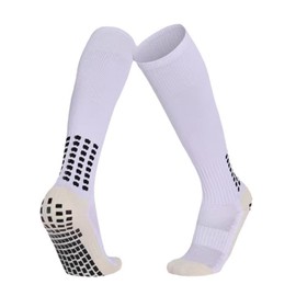Tbczvx White Grip Socks, Breathable Grip Socks 18.5×9 Inch White Football Socks Durable Football Grip Socks Soft White Grip Socks Football and Non-Slip Football Grip Socks Men (One Size)