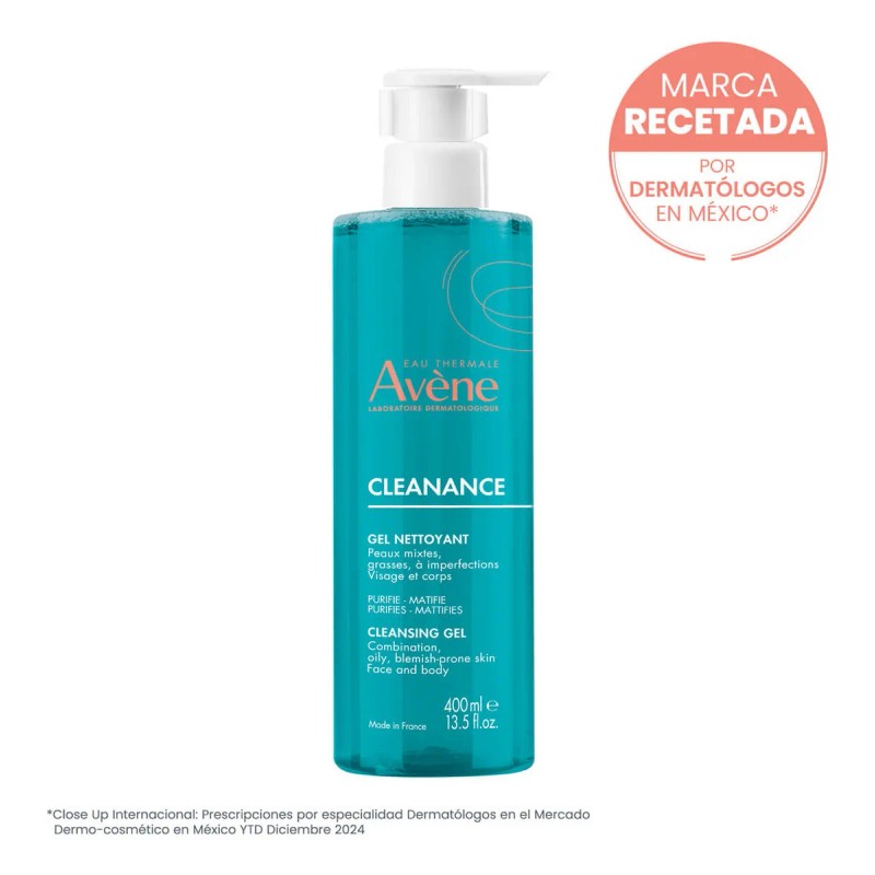 Avène Cleanance Gel Limpiador Piel Grasa Día Noche 400ml