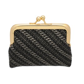 Coin Purse Vintage Bag Lock Wallet Buckle Kiss Lock change purse change holder wallet coin Leather coin wallet(A black)