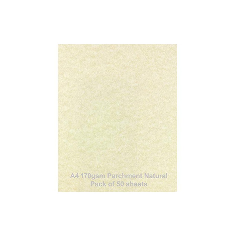 A4 170gsm Parchment Paper Natural Pack of 50 Sheets by