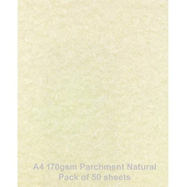 A4 170gsm Parchment Paper Natural Pack of 50 Sheets by ARK