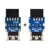 CY 2pcs Dual USB 2.0 Female to 9Pin/10Pin Motherboard Female