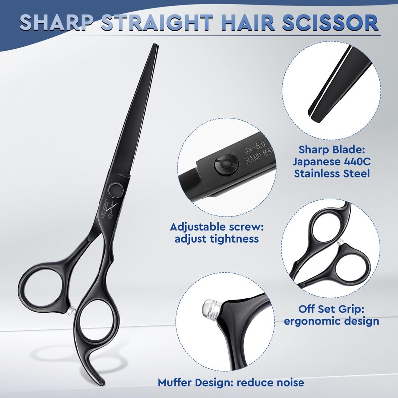 JASON Hair Cutting Scissors Set - Professional 10 PCS Haircut