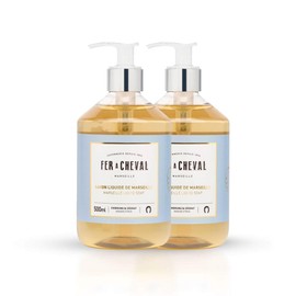 Fer à Cheval Marseille Liquid Soap, Luxury French Liquid Soap, Savon Liquide De Marseille, Seaside Citrus 500ml, Set of 2, 16.9 f oz