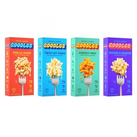 Goodles Mac & Cheese Assortment 4 Pack, 6oz - 14g Protein, 6g Fiber with Prebiotics, 21 Plant-Based Nutrients and Made w/REAL Cheese! | Clean Label Certified