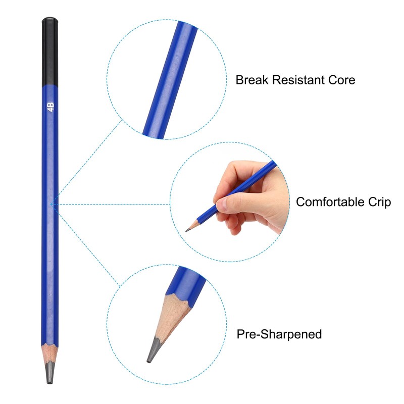 PATIKIL 4B Drawing Pencils for Sketching, 24PCS Sketch Pencils for
