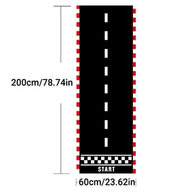AIMALL 4 PCS Racing Themed Party Runner, Black and White Checkered Race Track Floor Decoration, 78.74" x 23.62" Durable Background Cloth for Events