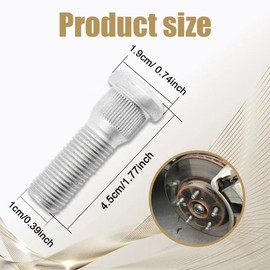 PACLVIO 10PCS Wheel Studs, Steel Tire Studs, 49mm Long & M12x1.5 Steel Lug Bolts, Wheel Lug Stud Car Accessories Compatible with Chevy Lexus Toyota Scion Pontiac,Replace #610-266 90942-02049 (10Pcs)