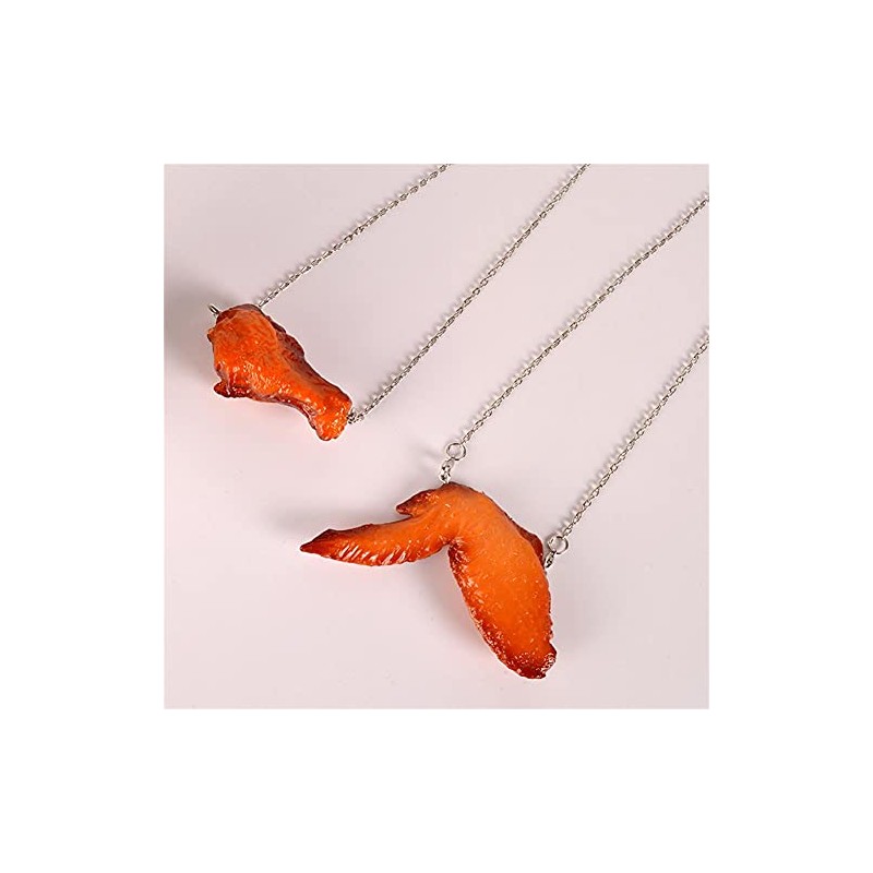Simulation Fried Chicken Pendant Necklace Resin Barbecue Chicken Legs Wings