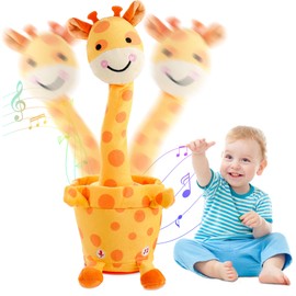 MIAODAM Dancing Talking Giraffe Toddler Toys Electronic Giraffe Plush Toy Interactive Mimicking Toy with Recording and Repeating for Boys Girls Gift
