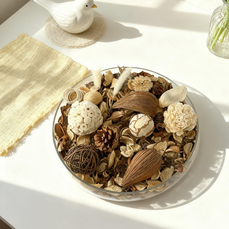 MAISONRINA Large Potpourri Bag,Magnolia Scented Potpourri Bowl Filler, White Decorative