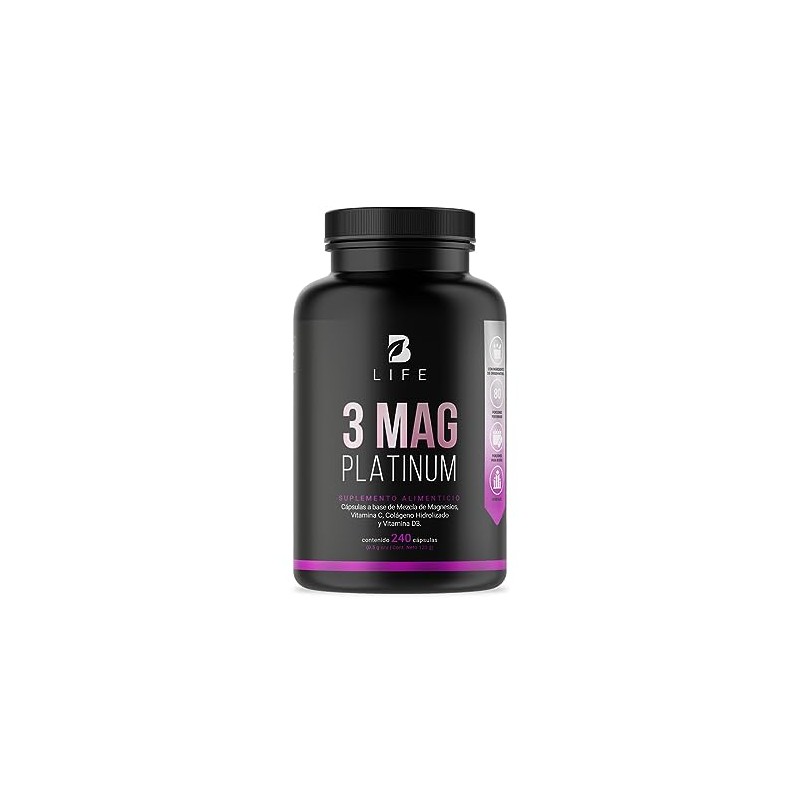 B Life Mezcla de Magnesios Premium con 240 cápsulas