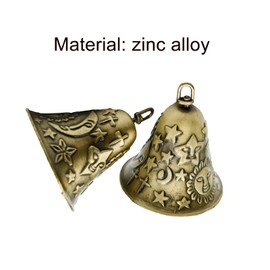 Pinenjoy 2Pcs Feng Shui Bell Carved Sun Star Moon Pattern Vintage Bronze Bell 2.64x2.36inch Temple Wind Chime for Home Garden Door Good Luck Bless Hanging Decors