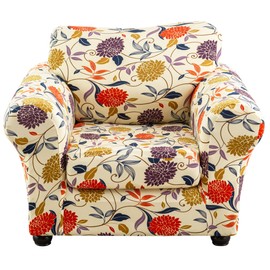 ARNTY Stretch Sofa Covers for 1/2/3 Cushion Sofa Furniture Slipcovers with Improved Thicker Jacquard Fabric (Flower Vines, 1 Cushion Chair Sofa Covers)