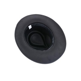 Upstore Mens Classic Manhattan Textured Gangster Trilby Fedora Hat Short Brim Derby Hat Jazz Cap with Belt Strap, black