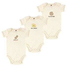 Touched by Nature baby boys Organic Cotton Bodysuits Bodysuit, Peanut, 0-3 Months US