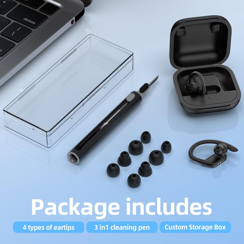 4 Pair Replacement Ear tip for Powerbeats Pro, Beats Earbuds