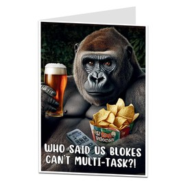 Funny Birthday Card For Men Male Who Says Us Blokes Can't Multi-Task Perfect For Dad Husband Brother Boyfriend & Uncle
