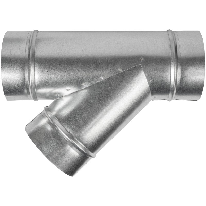 4" Inch Wye-Shape Ducting Splitter - 45 Degree Galvanized Steel