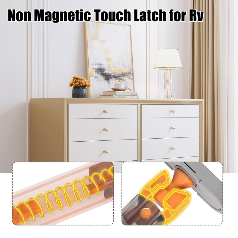 ExcellaElite Push to Open Door Catches 4 Pack Push to