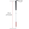 70cm White Cane, Aluminum Folding Cane for The Blind,Folds Down
