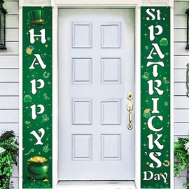 Happy St. Patrick's Day Decorations Decor Banner for Home Indoor Outdoor- Irish St. Patrick's Party Sign for Front Door, Dining Table & Fireplace Decorations | Thick Fabric (71x12 Inch)