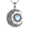 VENACOLY Sun and Moon Necklace 925 Sterling Silver Sun and