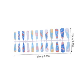 FRCOLOR 3pcs Christmas Full Cover False Nails Festive Patterns Removable Jelly Nail Tips for Stylish Manicure for Parties and Daily Wear Random Style