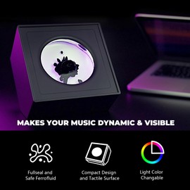 Venominbox Ferrofluid Music Visualizer, Dancing Sound Sensitive，Ferrofluid Speaker Music Mate, Decorative RGB Light Ferrofluid Display Desk Toy for Table, Bedroom, Office, Study, Science Gift