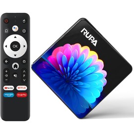 RUPA Android TV Box, Smart TV Box Android 13.0 4GB RAM 64GB ROM RK3528 Quad Core Cortex-A53 CPU Support 2.4G/5.8G WiFi BT 4.0 USB 3.0 1000M Ethernet 3D 8K 6K 4K HD Media Box