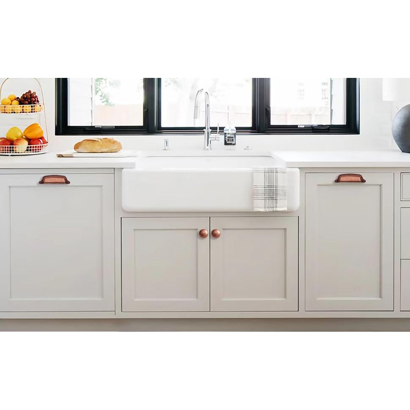 CABDM 10 Pack Antique Copper Cabinet Knobs - Single Hole