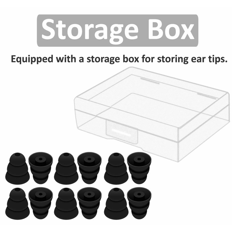 Large Size 6 Pairs Triple Flange Compatible with Shure SE215