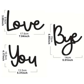 Handcrafted Plywood "Bye, Love You" Sign - Black Wall Art with Double Tape for Hallway Decor