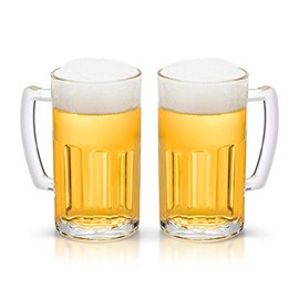 COKTIK 2 Pack Heavy Large Beer Glasses with Handle - 20 Ounce Glass Steins, Classic Beer Mug glasses Set