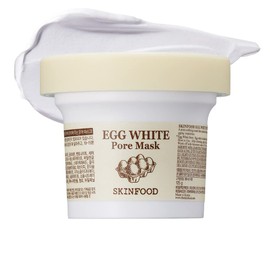 SKINFOOD Egg White Pore Mask 3.52 oz. (100g) - Pore Refining Wash off Mask, Tightens Pores, Removes Blackheads and Dead Skin Cells, Skin Smooth and Soft - Exfoliating Skin Mask - Wash Off Face Masks