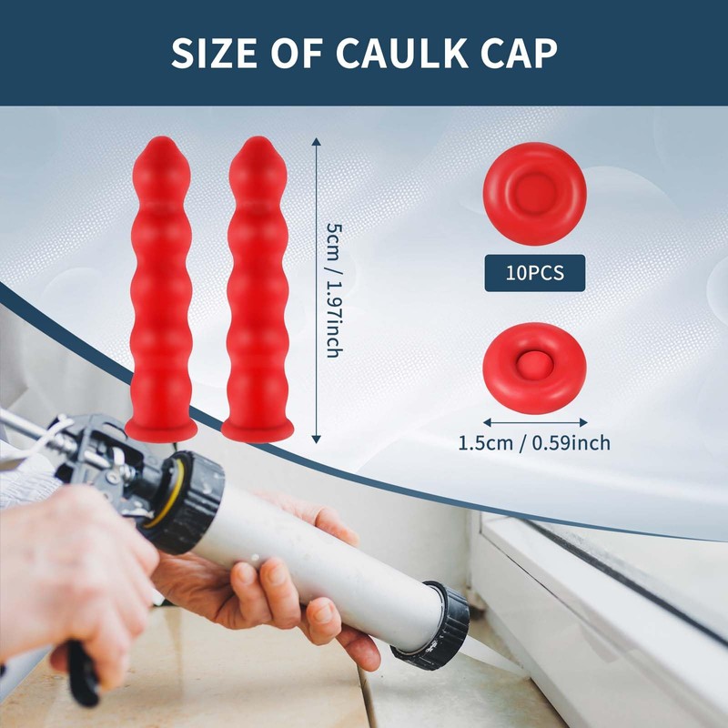 Zonon 150 Pieces Caulk Cap Caulk Saver Finishing Tool Tube
