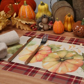 Casaido Fall placemats Set of 6,Waterproof Place Mats, Heat Resistant,Easy Clean Place Mats,UV Printing Placemats, Non-Slip Dining Table Place Mats, Thanksgiving placemats (17x12 inches)