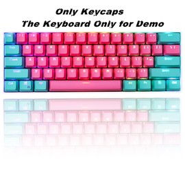 Guffercty kred Guffercty kred 61 Keycaps 60 Percent Miami Keycaps Set PBT Keycap Backlit OEM Profile with Key Puller for Cherry MX Switches Mechanical Gaming Keyboard (Miami)