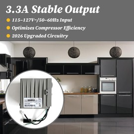 Upgraded Refrigerator Inverter Control Board VCC3 1156 M4 F 9B, 3.3A Output, Compatible with Major Refrigerator Brands, Replaces W10710090, W10154805, W10893917, WR55X10490, Latest Manufacturing