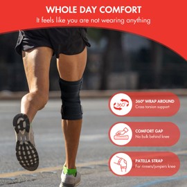 GRISHA Knee Brace for Men & Women – Knee Support,Adjustable Compression Sleeve for Stability, Ideal for Sports, Daily Activities, and Comfortable Wear (M)