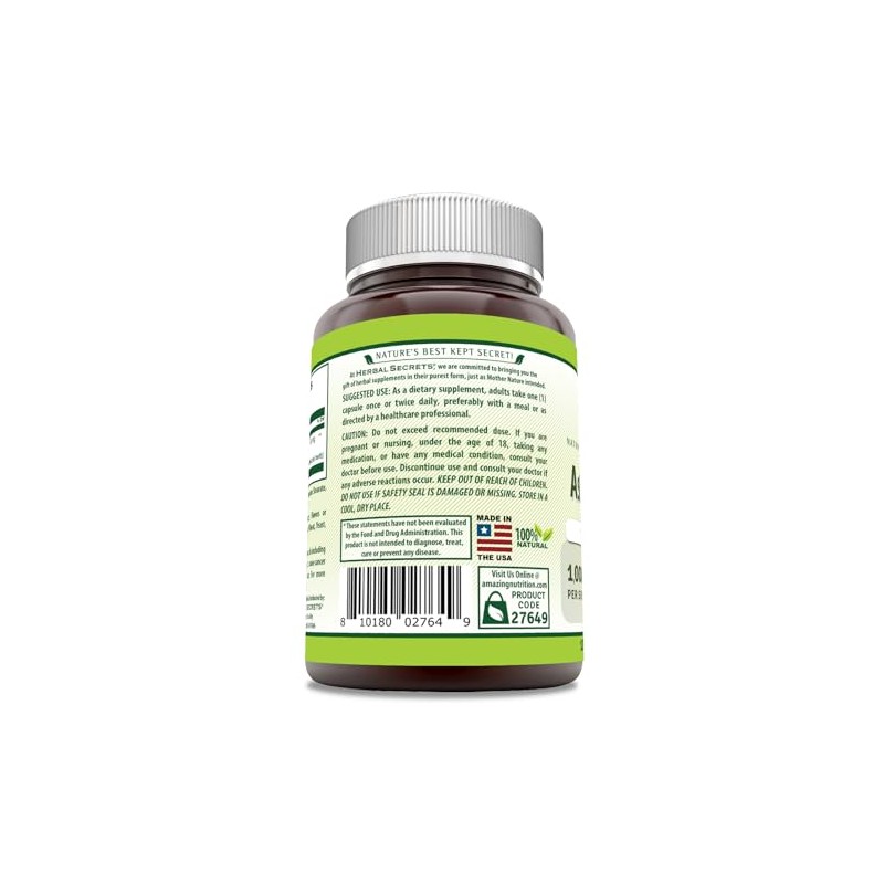 Herbal Secrets Astragalus Astragalus 1000 Mg Capsules