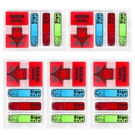 500pcs Please Sign Here Tabs, Arrow Signature Labels Stickers Adhesive Sign Here Decals Date Here Flags Message Index Post Flags for Documents Notebooks Home Office School Supplies (Color 2)