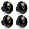 Artinhand 4 Pack Skull Kitchen Cabinet Knobs Round Drawer Pulls
