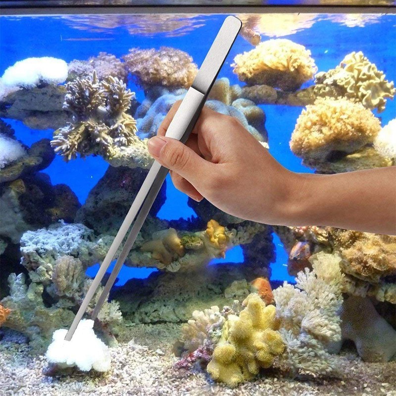 Fistoy Aquarium Aquascaping Tool, Long Tweezers Scissors Spatula, 4 in