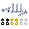 Car Number Plate Screws and Caps Set - 12 Pcs