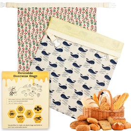 Reusable Beeswax Bread Bags for Homemade Sourdough: XL 13x17in (2 Pack) Eco-Friendly Plastic-free Food Storage | Moisture Lock Technology, Sustainable Fresh Food Preservation Solution