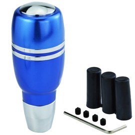 Temzzer Push Button Gear Stick Knob Weighted Shifter Lever Handle 4 in Car Shift Head for Most Automatic Transmission Vehicles (Blue)